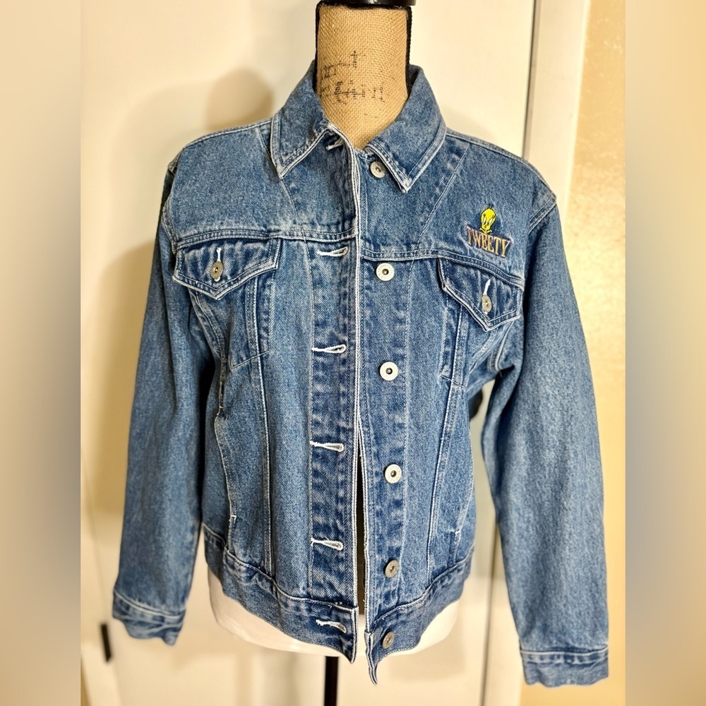 Vintage Looney Tunes Tweety Bird Denim Jacket size medium